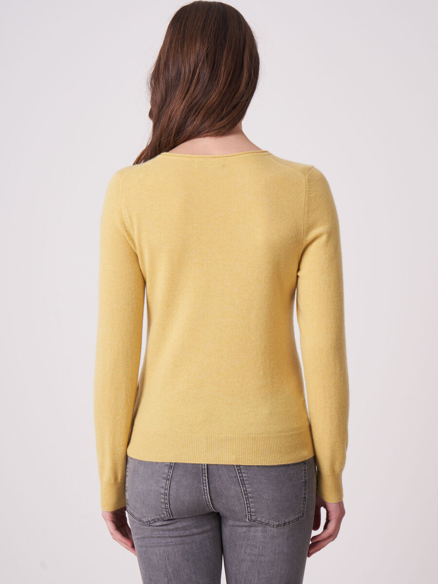 Basic fijngebreid vest met ronde hals van biologisch cashmere image number 1