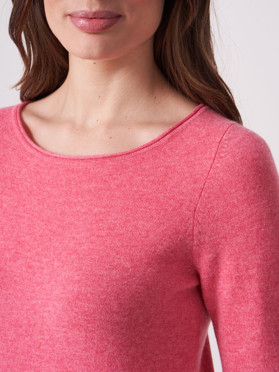 Pull col bateau en cachemire organique image number 2