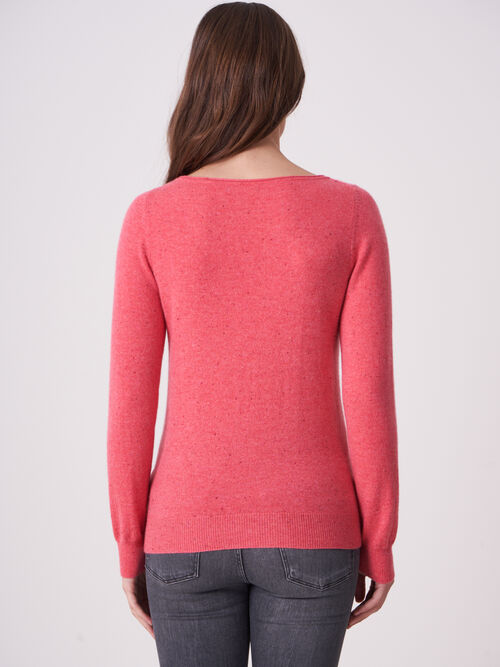 Basic Pullover mit U-Boot-Ausschnitt aus organischem Kaschmir