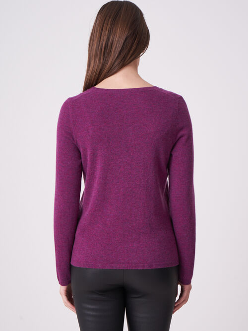 Cardigan à col V en cachemire organique