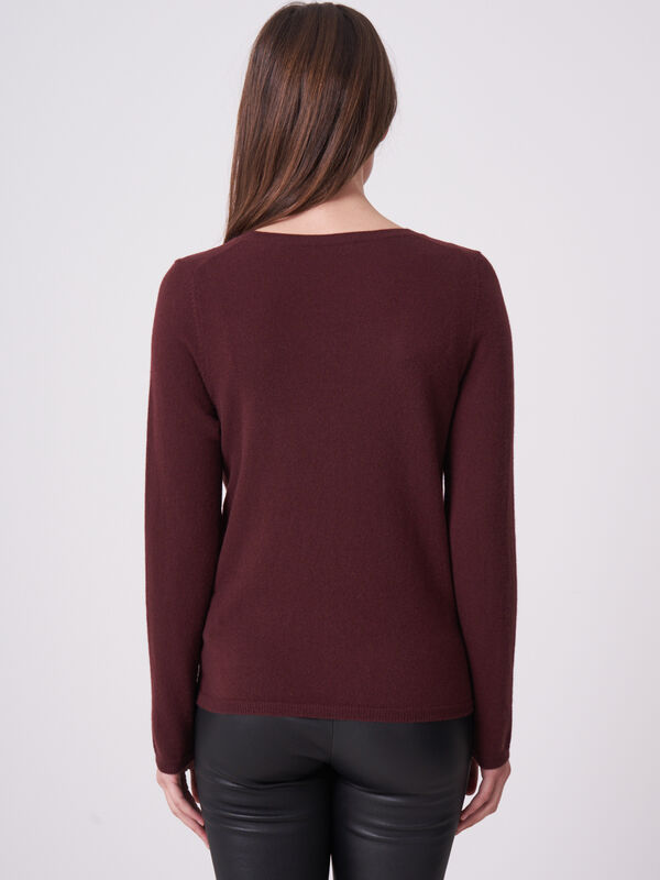 Cardigan &agrave; col V en cachemire organique image number 1