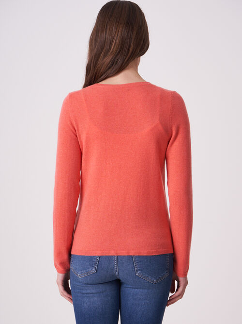 Basic fijngebreid vest met V-hals van biologisch cashmere