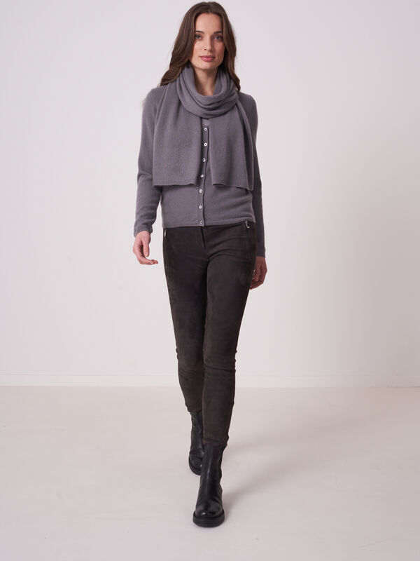 Cardigan &agrave; col V en cachemire organique image number 3