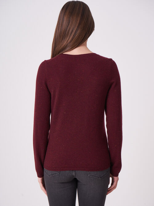 Basic fijngebreid vest met V-hals van biologisch cashmere