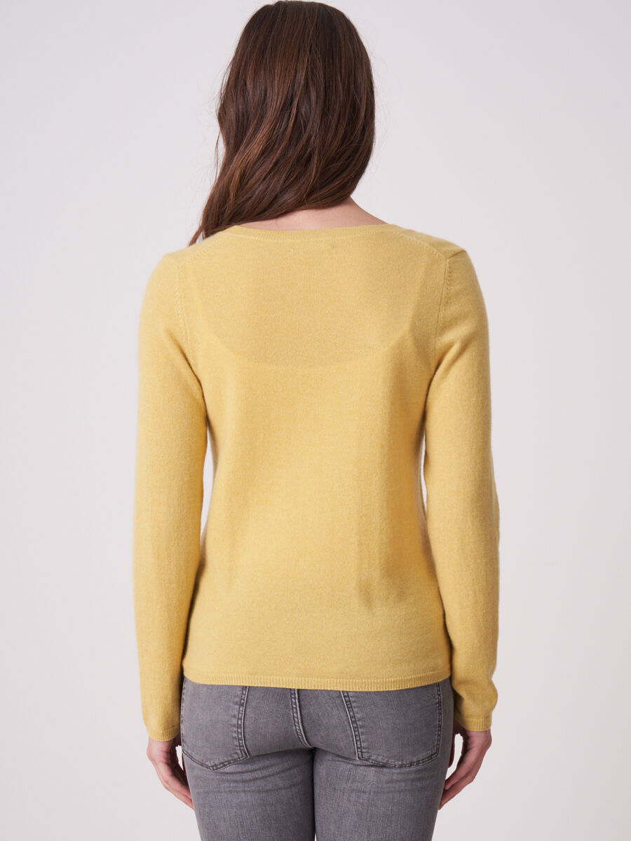 Basic fijngebreid vest met V-hals van biologisch cashmere image number 1