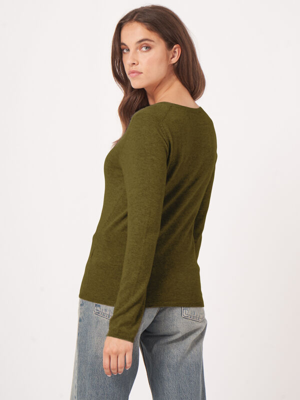 Basic V-Pullover aus Kaschmir-Woll-Mischung image number 3