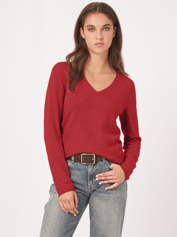 Basic cashmere blend V-neck sweater image number 0