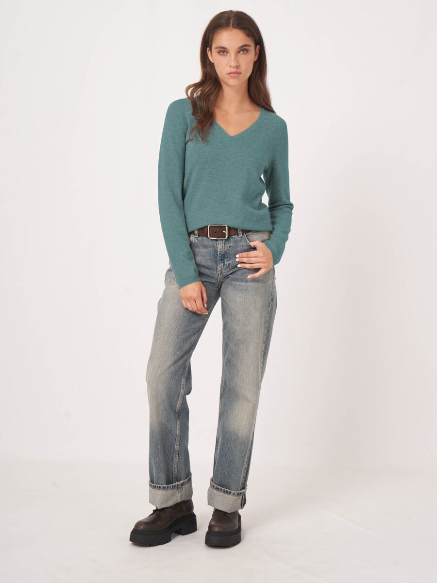 Basic V-Pullover aus Kaschmir-Woll-Mischung image number 0