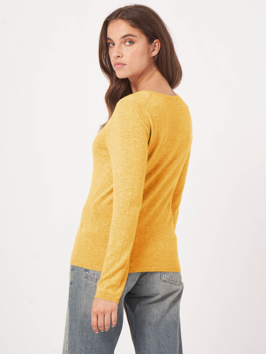 Basic V-Pullover aus Kaschmir-Woll-Mischung image number 3