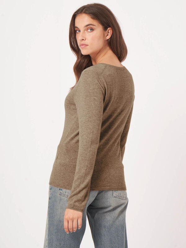 Basic V-Pullover aus Kaschmir-Woll-Mischung image number 3
