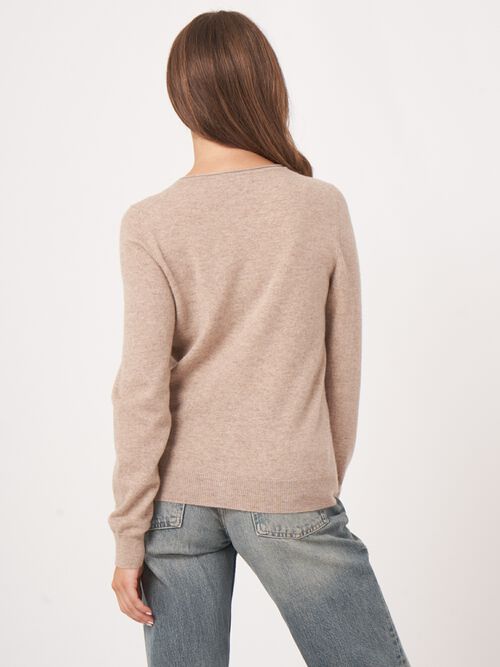 Basic vest met ronde hals van cashmere wolmix