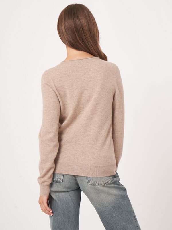 Basic vest met ronde hals van cashmere wolmix image number 1