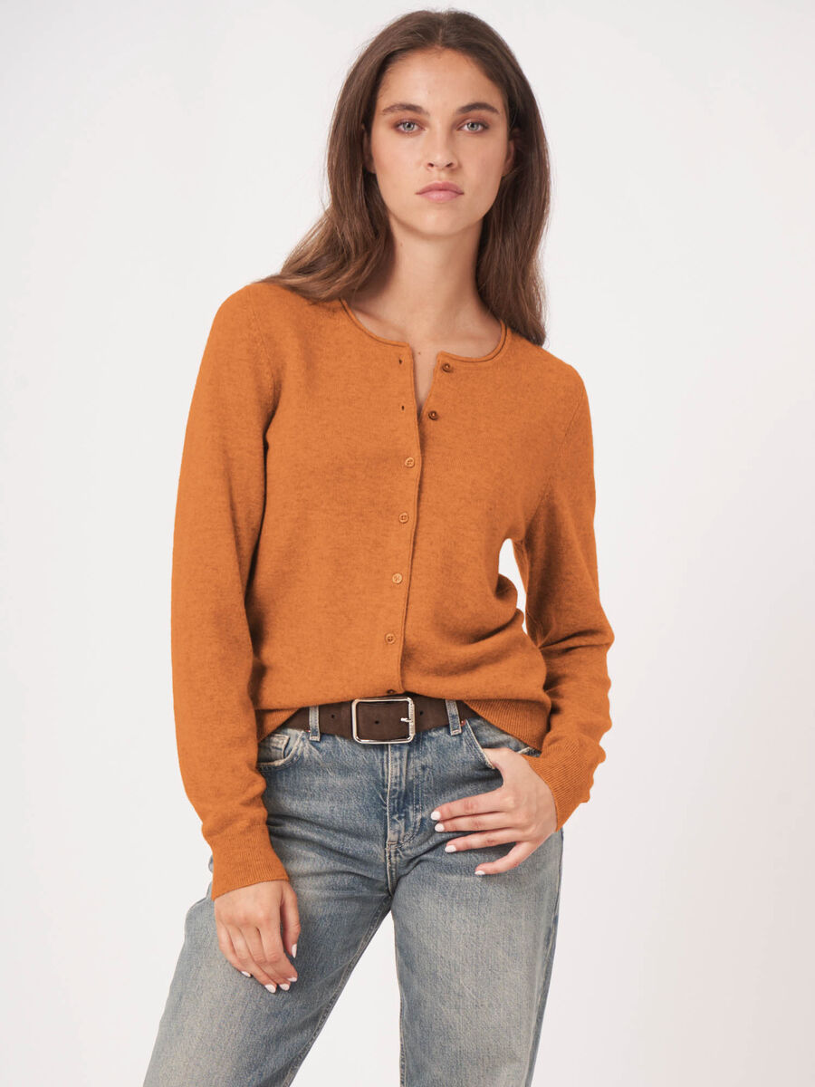 Basic vest met ronde hals van cashmere wolmix image number 0