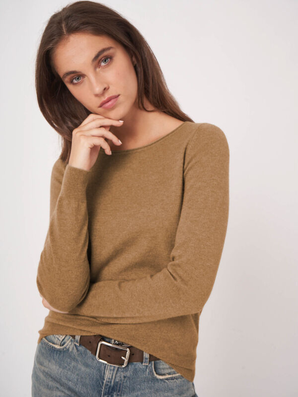 Basic U-Boot-Ausschnitt-Pullover aus Kaschmir-Woll-Mischung image number 0