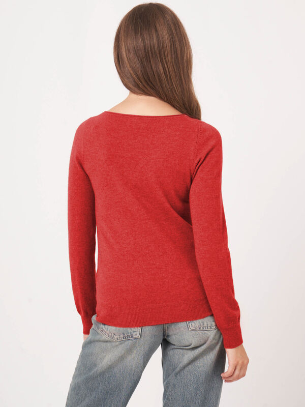 Basic U-Boot-Ausschnitt-Pullover aus Kaschmir-Woll-Mischung image number 2