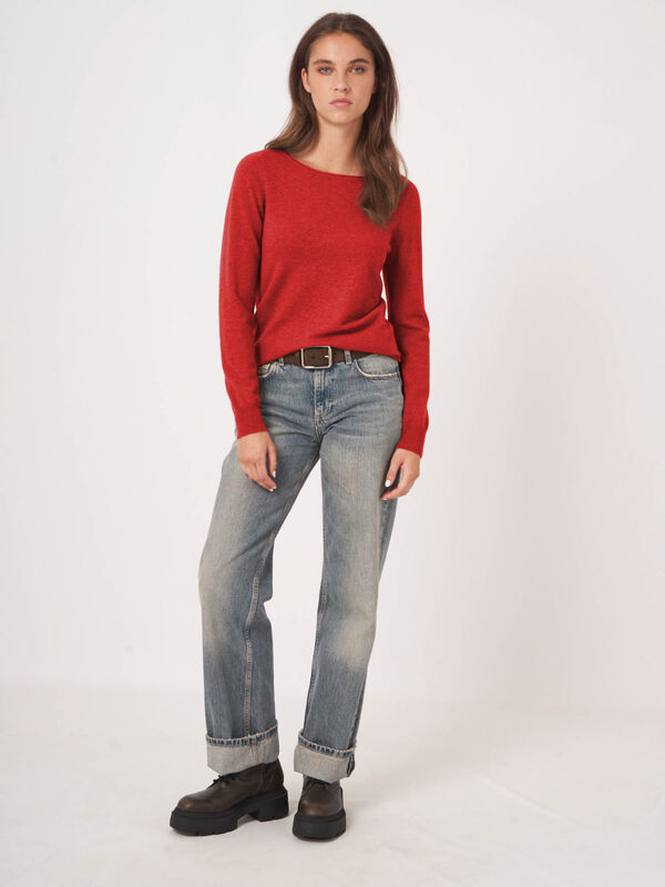 Basic U-Boot-Ausschnitt-Pullover aus Kaschmir-Woll-Mischung image number 4