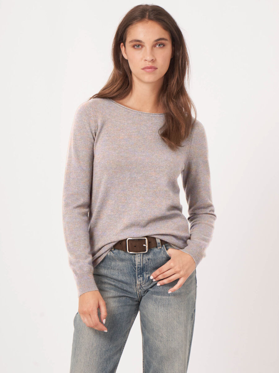 Basic cashmere blend boatneck sweater image number 1