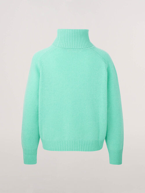 High neck boxy cashmere sweater