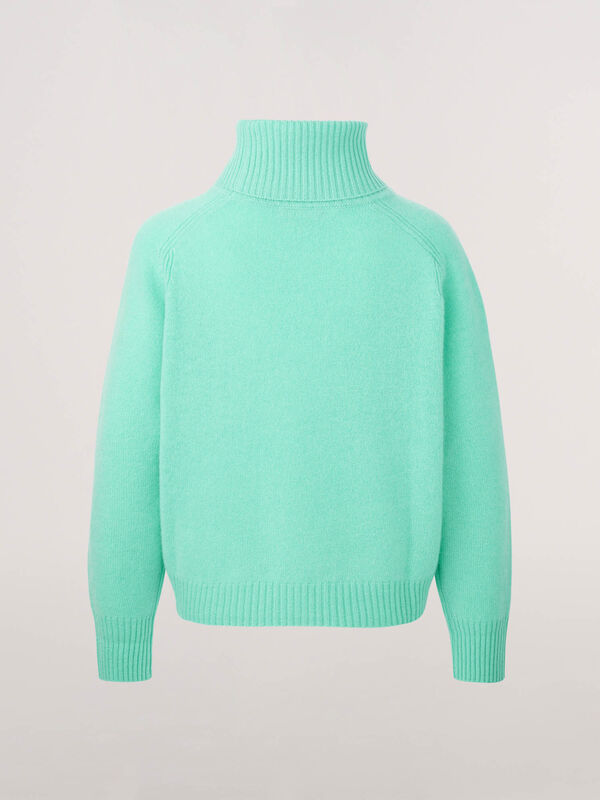 High neck boxy cashmere sweater image number 1