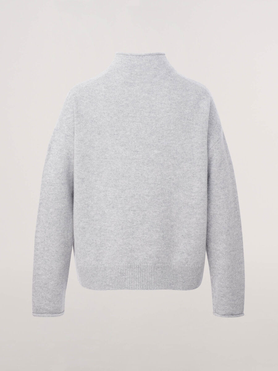 Organic cashmere sweater with stand collar image number 1