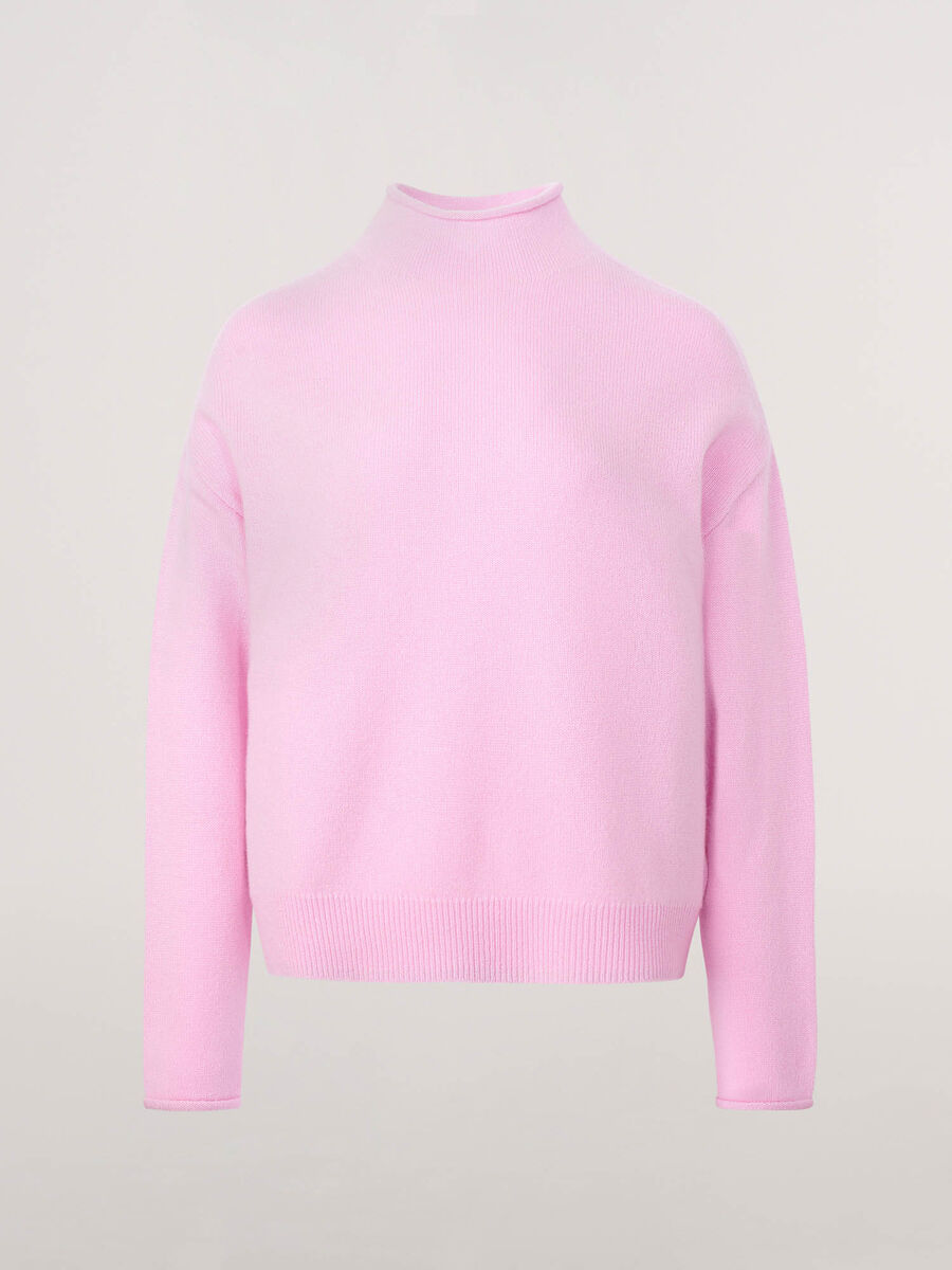 Organic cashmere sweater with stand collar image number 0