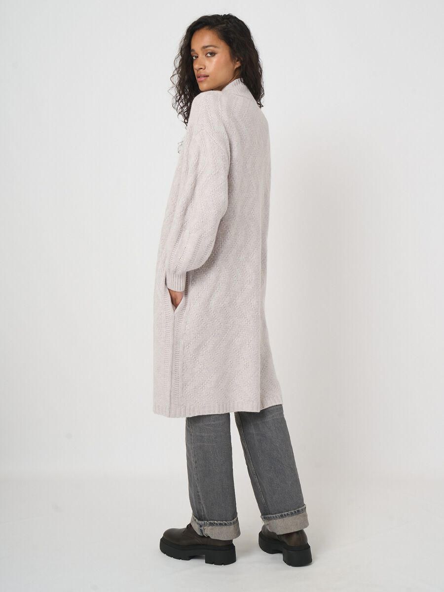 REPEAT Limited Edition - offener Cardigan mit Puffärmeln image number 5