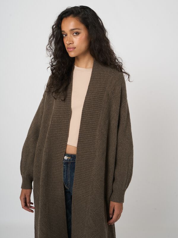 REPEAT Limited Edition - offener Cardigan mit Puffärmeln image number 3