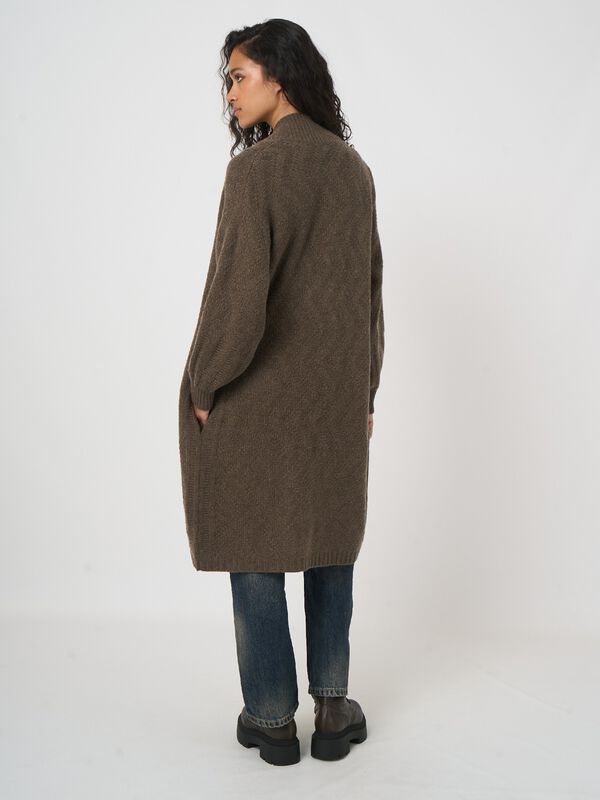 REPEAT Limited Edition - offener Cardigan mit Puffärmeln image number 4