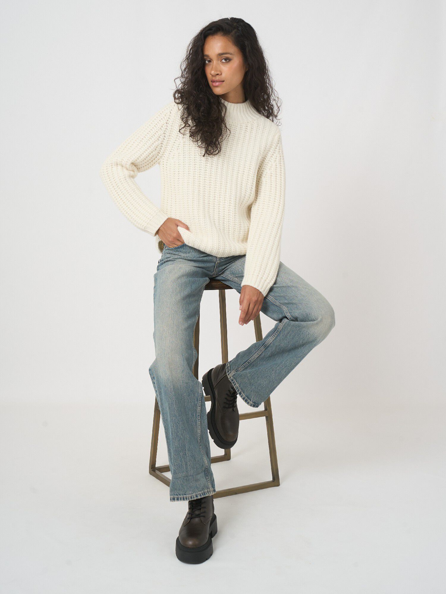 REPEAT cashmere REPEAT Limited Edition - chunky rib kasjmier trui