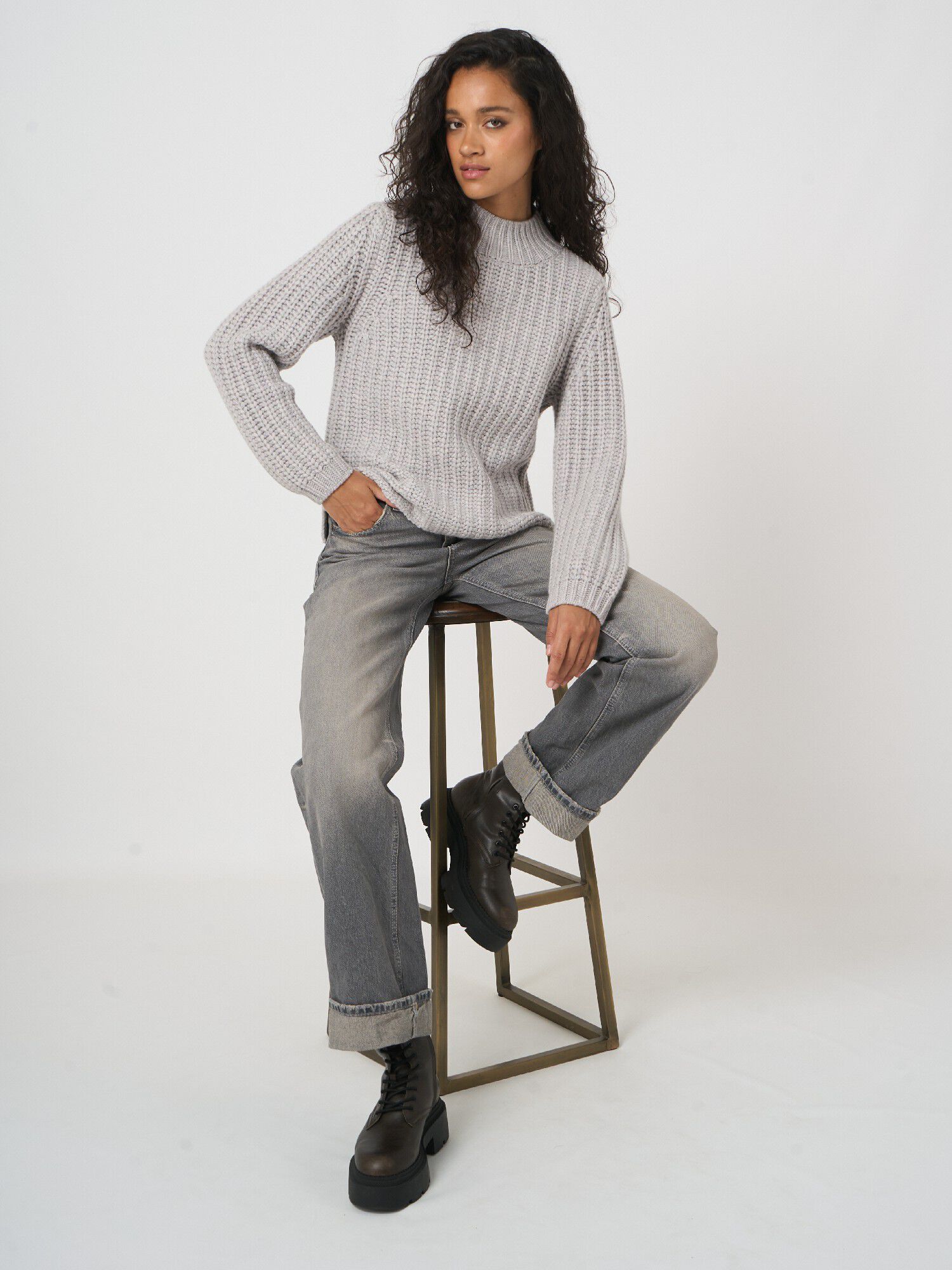 REPEAT cashmere REPEAT Limited Edition - chunky rib kasjmier trui