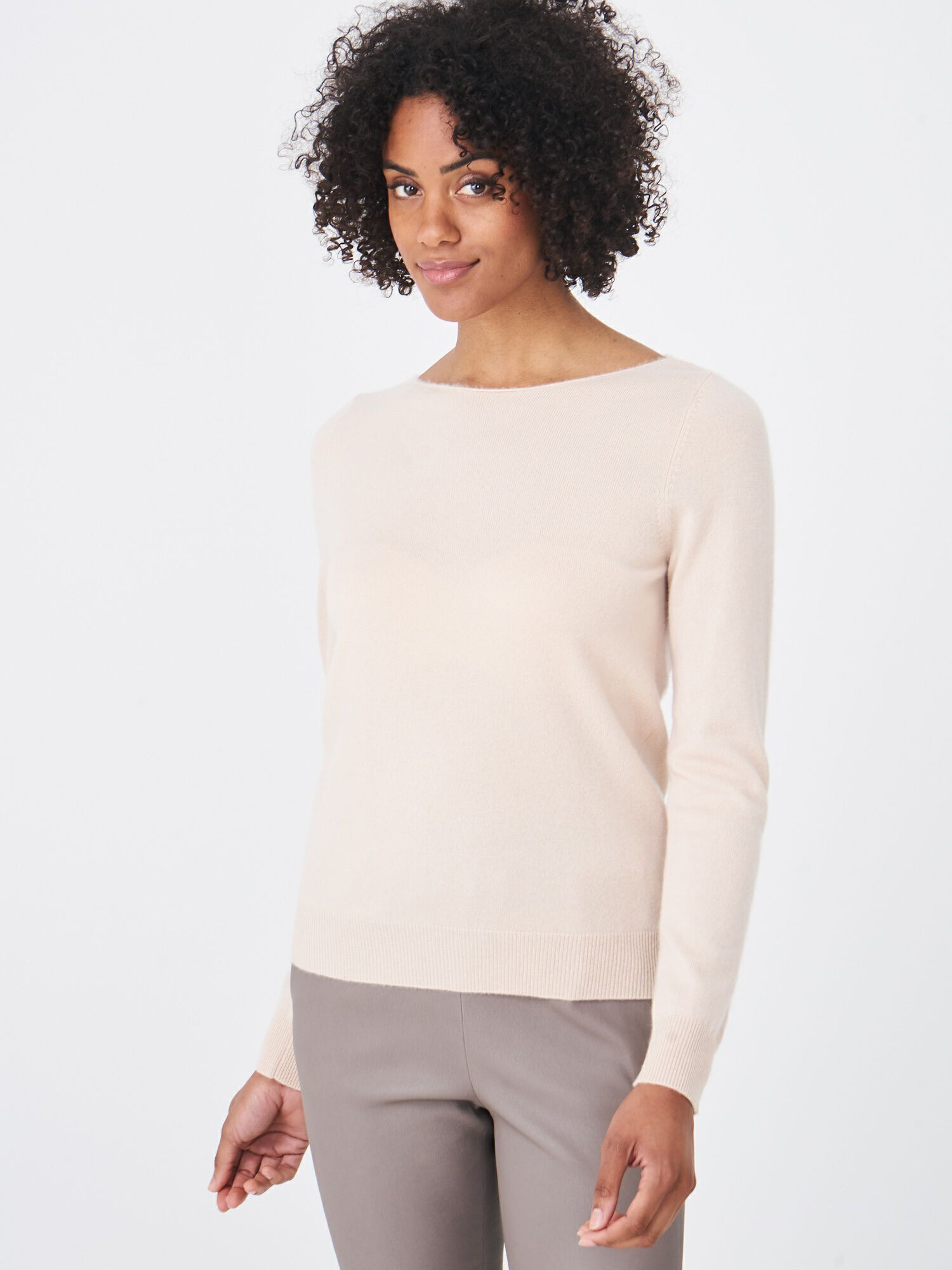 Cashmere trui met boothals