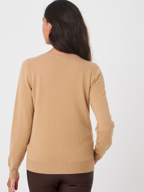 Basic vest met V-hals van zuiver cashmere