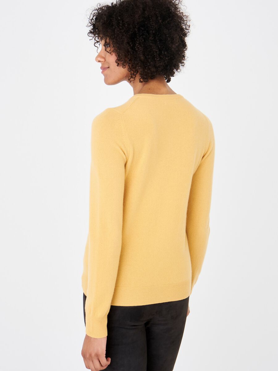 Basic organisch cashmere vest met ronde hals image number 1