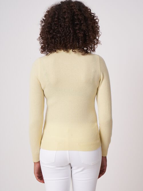 Basic vest met ronde hals van zuiver cashmere