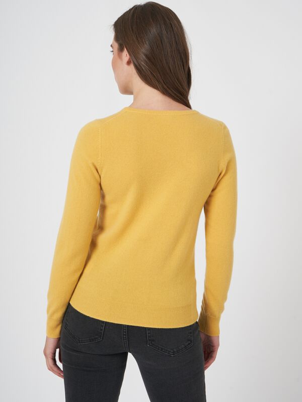 Basic organisch cashmere vest met ronde hals image number 1