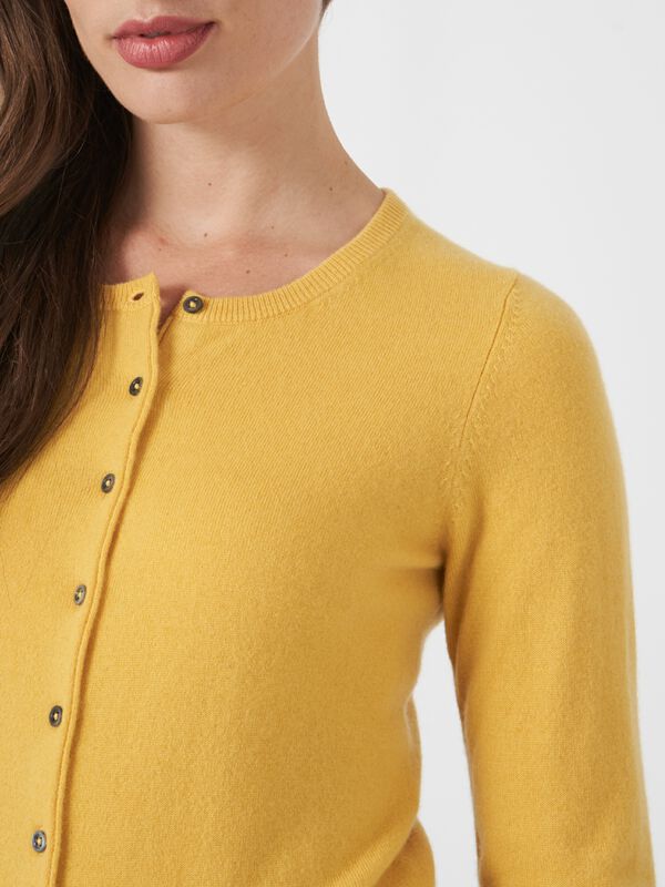 Basic organisch cashmere vest met ronde hals image number 2