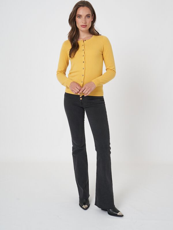 Basic organisch cashmere vest met ronde hals image number 4