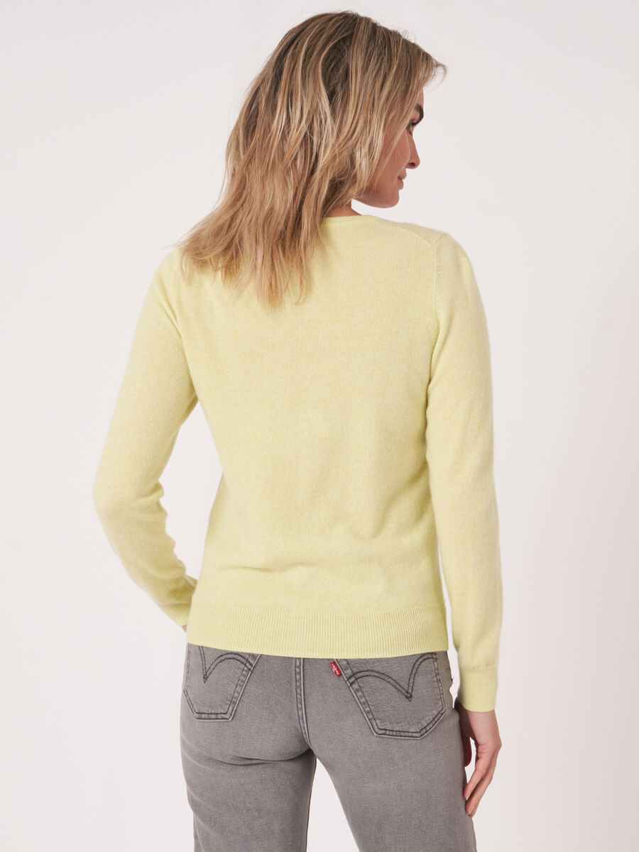 Basic organisch cashmere vest met ronde hals image number 5