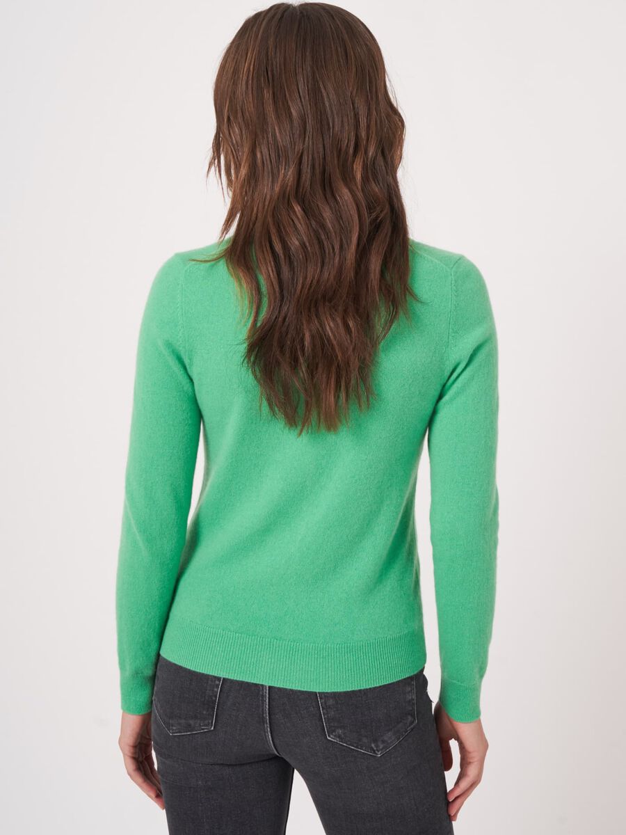 Basic organisch cashmere vest met ronde hals image number 3