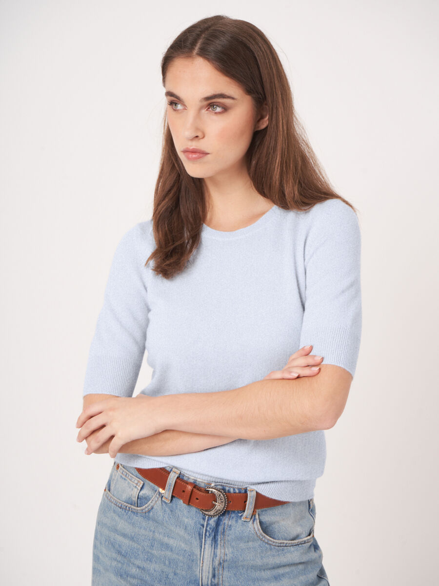 Basic Kurzarm-Pullover aus Bio-Kaschmir image number 0