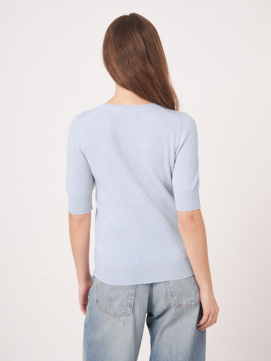 Basic Kurzarm-Pullover aus Bio-Kaschmir image number 3