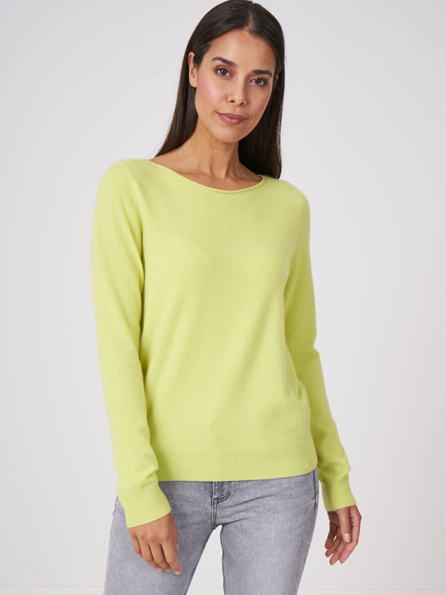 Basic boothals trui van zuiver cashmere image number 0