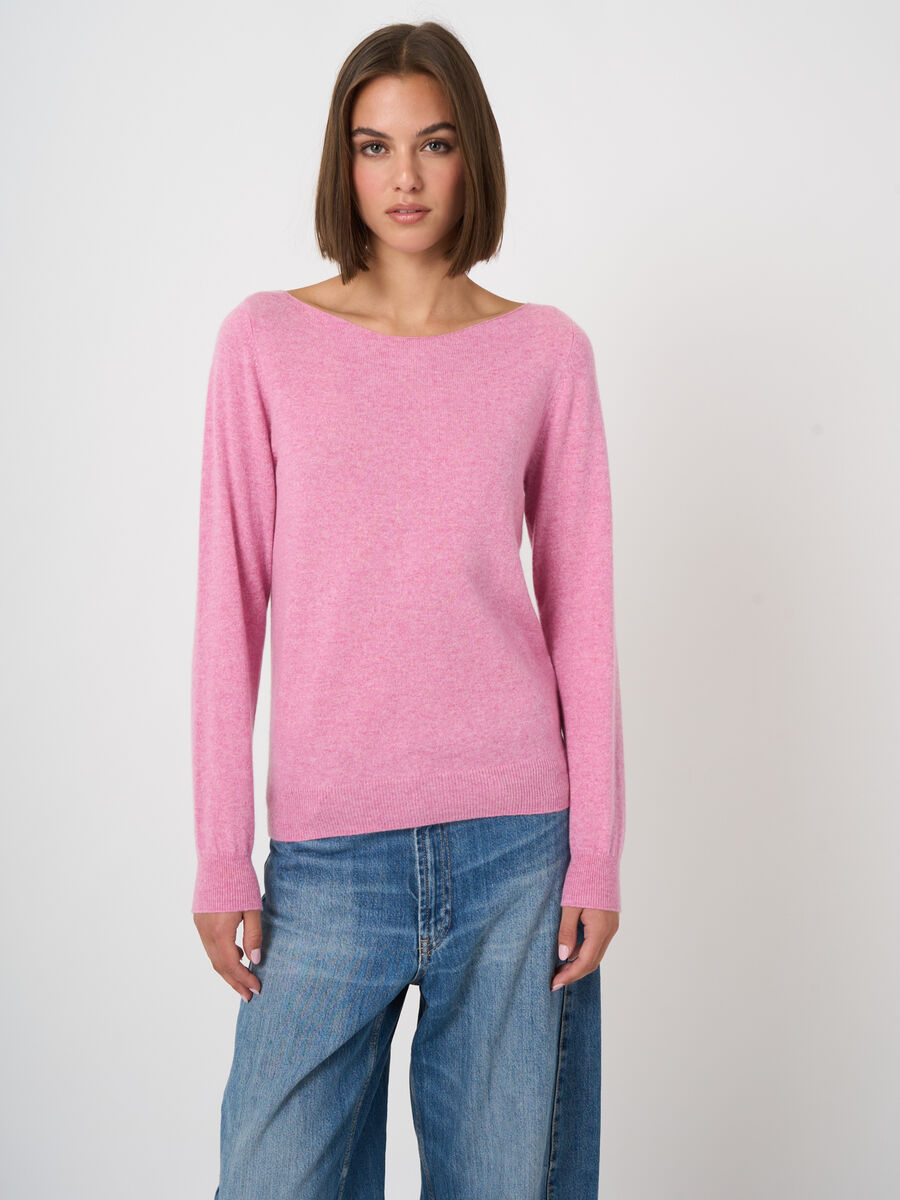 Basic Pullover mit U-Boot-Ausschnitt aus Bio-Kaschmir image number 0