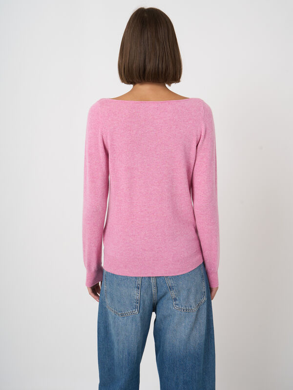 Basic organisch cashmere boothals trui image number 3
