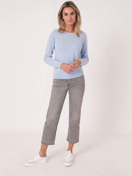 Basic Pullover mit U-Boot-Ausschnitt aus reinem Kaschmir