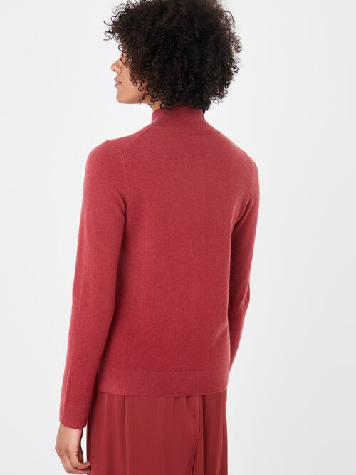 Pull à col montant en pur cachemire 