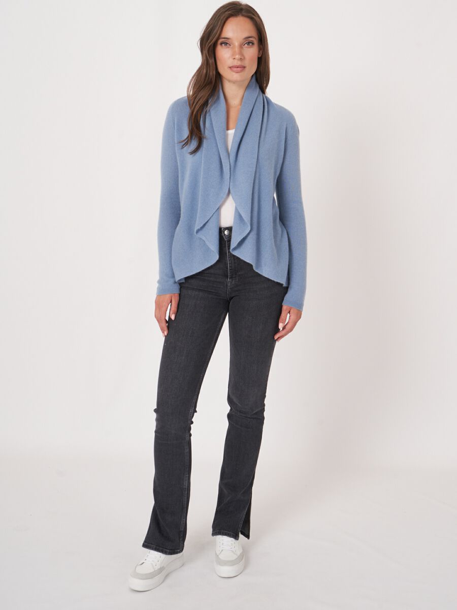 Offene Strickjacke mit Schalkragen aus reinem Kaschmir image number 5