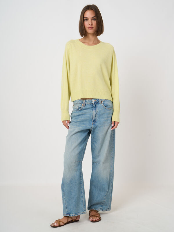 Pull court raglan en cachemire biologique image number 2