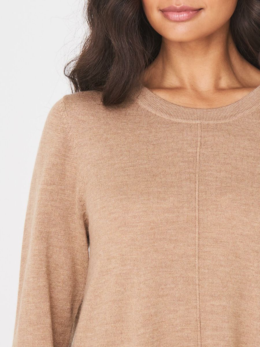 Robe trap&egrave;ze en laine m&eacute;rinos tricot&eacute;e image number 2