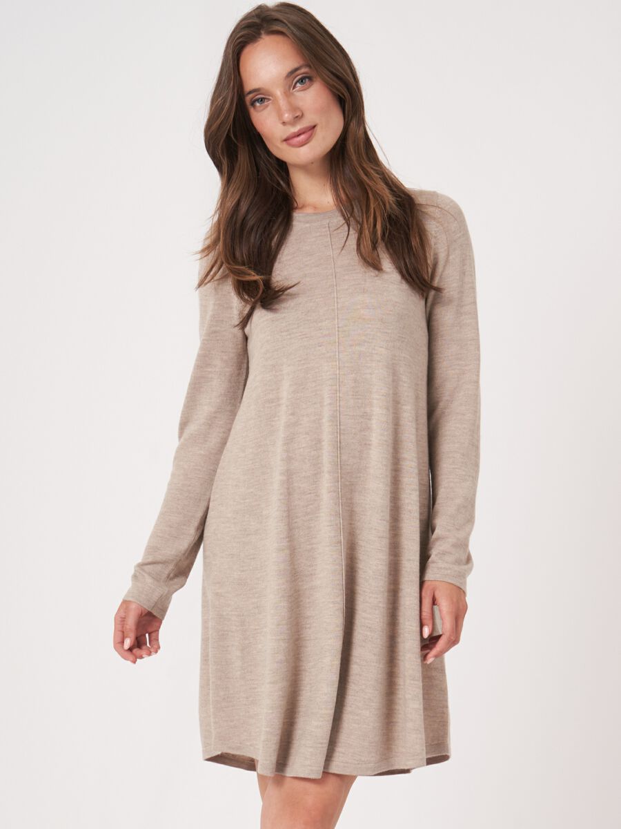 A-line knitted merino wool dress image number 0